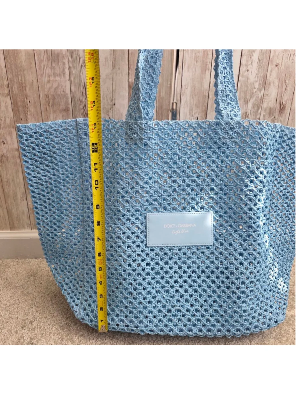 Dolce & Gabbana Light Blue Beach Mesh Tote Bag  NWOT